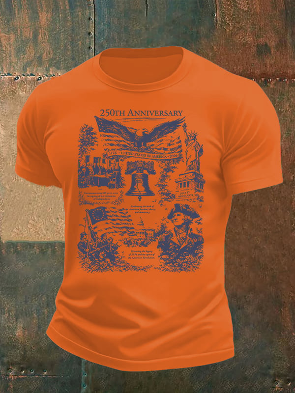 Men's  Retro USA 250th Anniversary Print T-Shirt