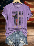 Women's GOD BLESS AMERICA Printed T-Shirt
