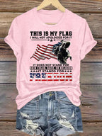 Women's  THIS IS MY FLAG Print T-Shirt