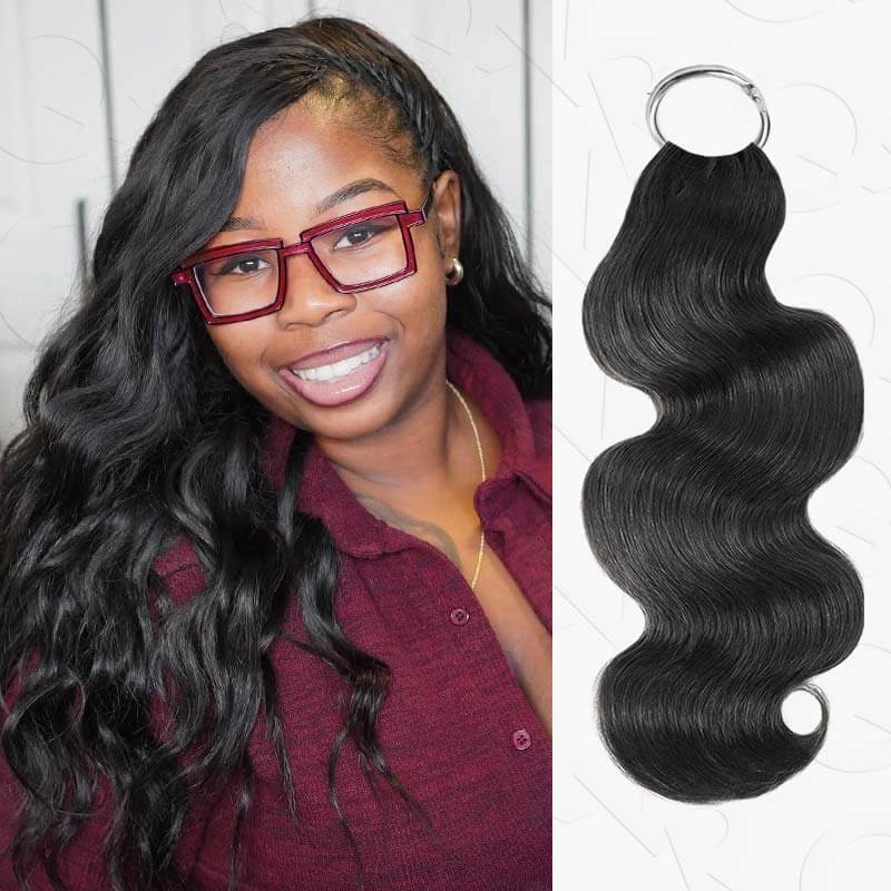 QVR Water Wave Crochet Hair Natural Black Machine Made Feather Human Hair Extension