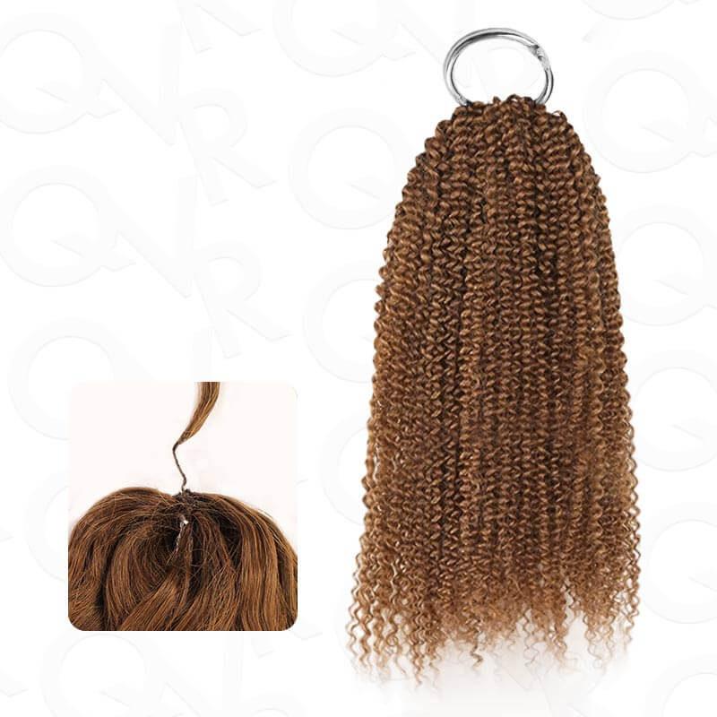 QVR Auburn Brown #30 Crochet Hair Water Wave Machine Made Feather Human Hair Extension