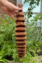 30# Auburn Brown Bulk Hair For Braiding Deep Wave BU07