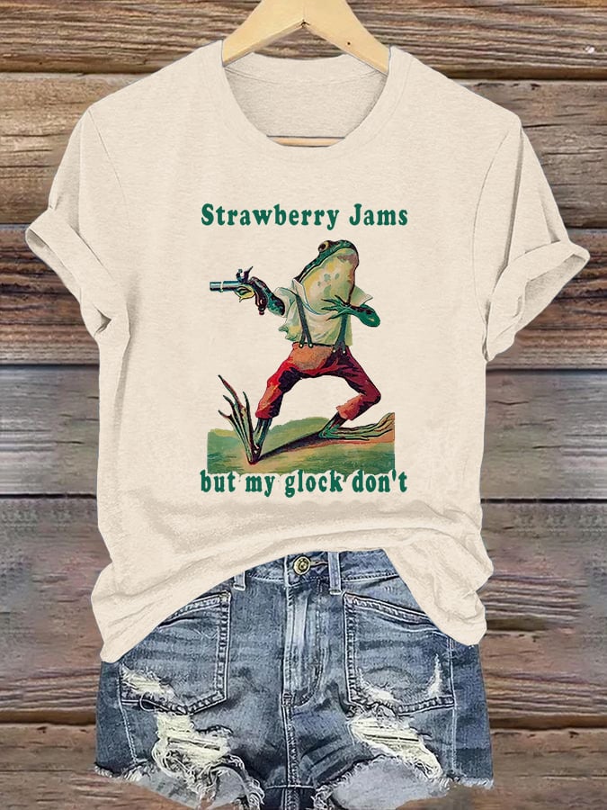 Women's Strawberry Jams but my glock don't Printed T-Shirt