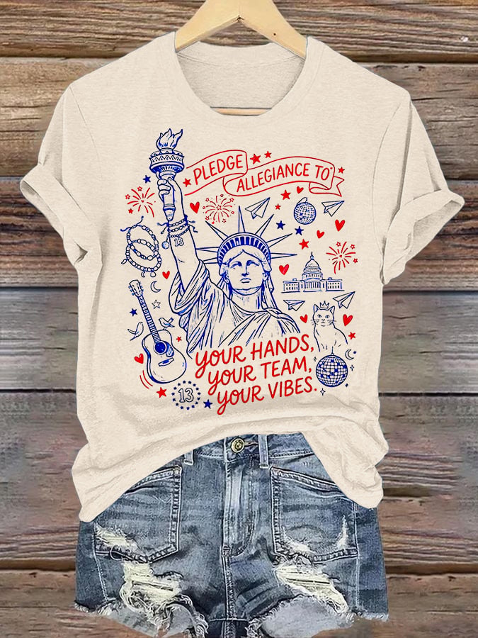 Women's  Pledge Allegiance To Your Hands Your Team Your Vibes Shirt