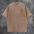 Seek First The Kingdom Of God Printed Oversize Washed T-Shirt