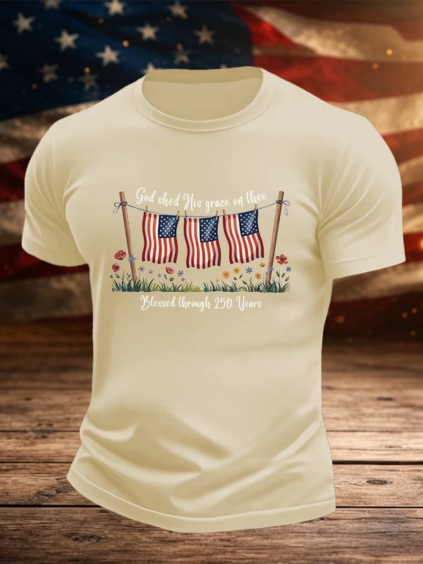 Men's Blessed through 250 Years Printed T-Shirt