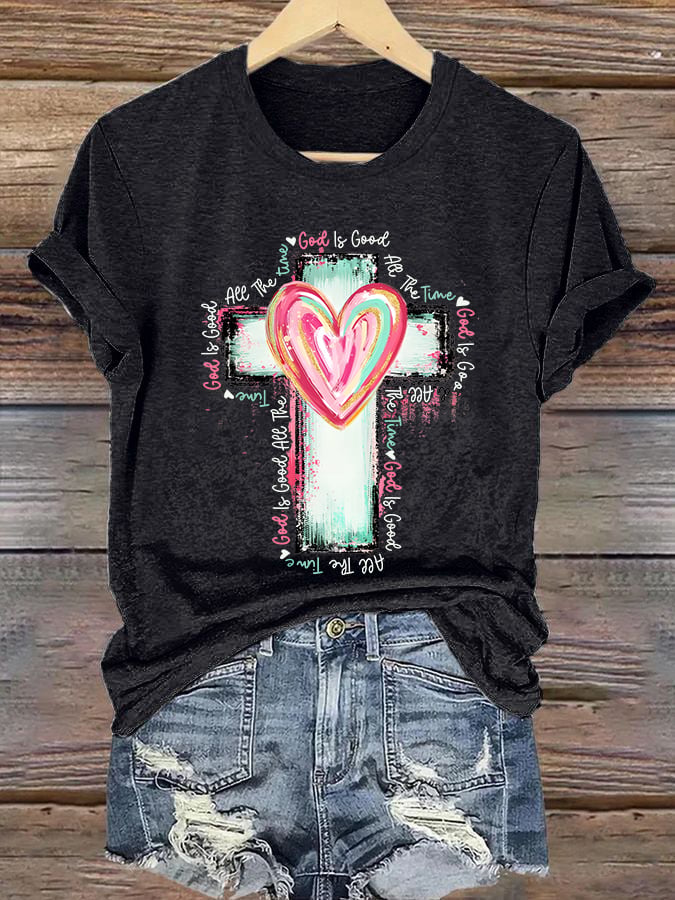 Women'S Casual Faith(God Is Good All The Time) T-Shirt
