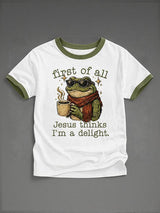 Women's 'first of all Jesus thinks I'm a delight.' Printed Casual T-Shirt