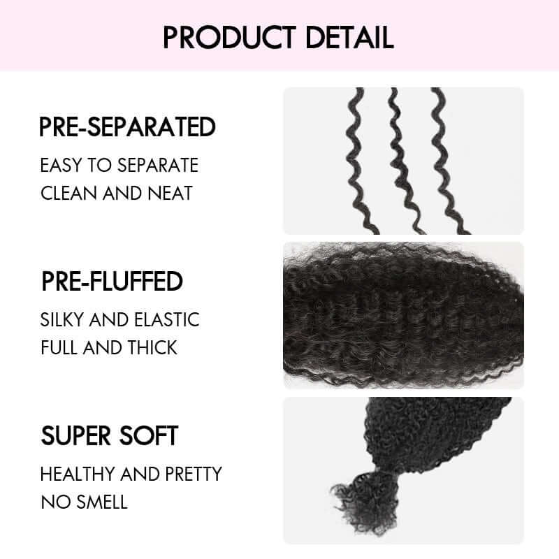 QVR Spring Twist Hair Auburn Brown #30 Color Type 3C 4A Hair Extensions