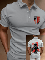 Men's 250th Anniversary Distressed American Flag 2-sided Polo Shirt