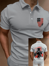 Men's 250th Anniversary Distressed American Flag 2-sided Polo Shirt
