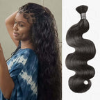 QVR Loose Wave Bulk Hair Extensions for Boho Knotless Braiding