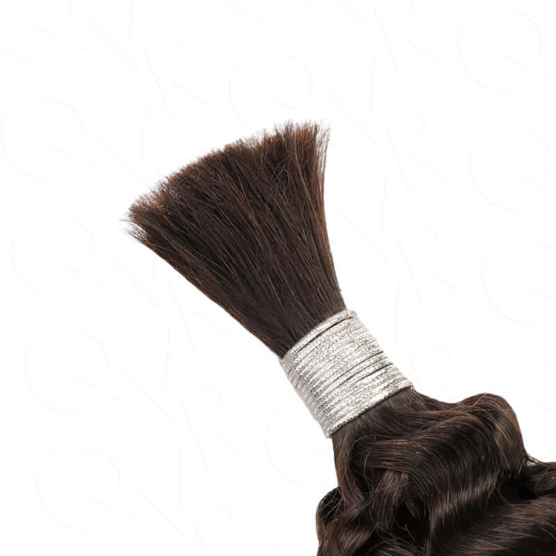 QVR Ombre #T1B/130 Water Wave Bulk Hair Extensions for Boho Knotless Braiding
