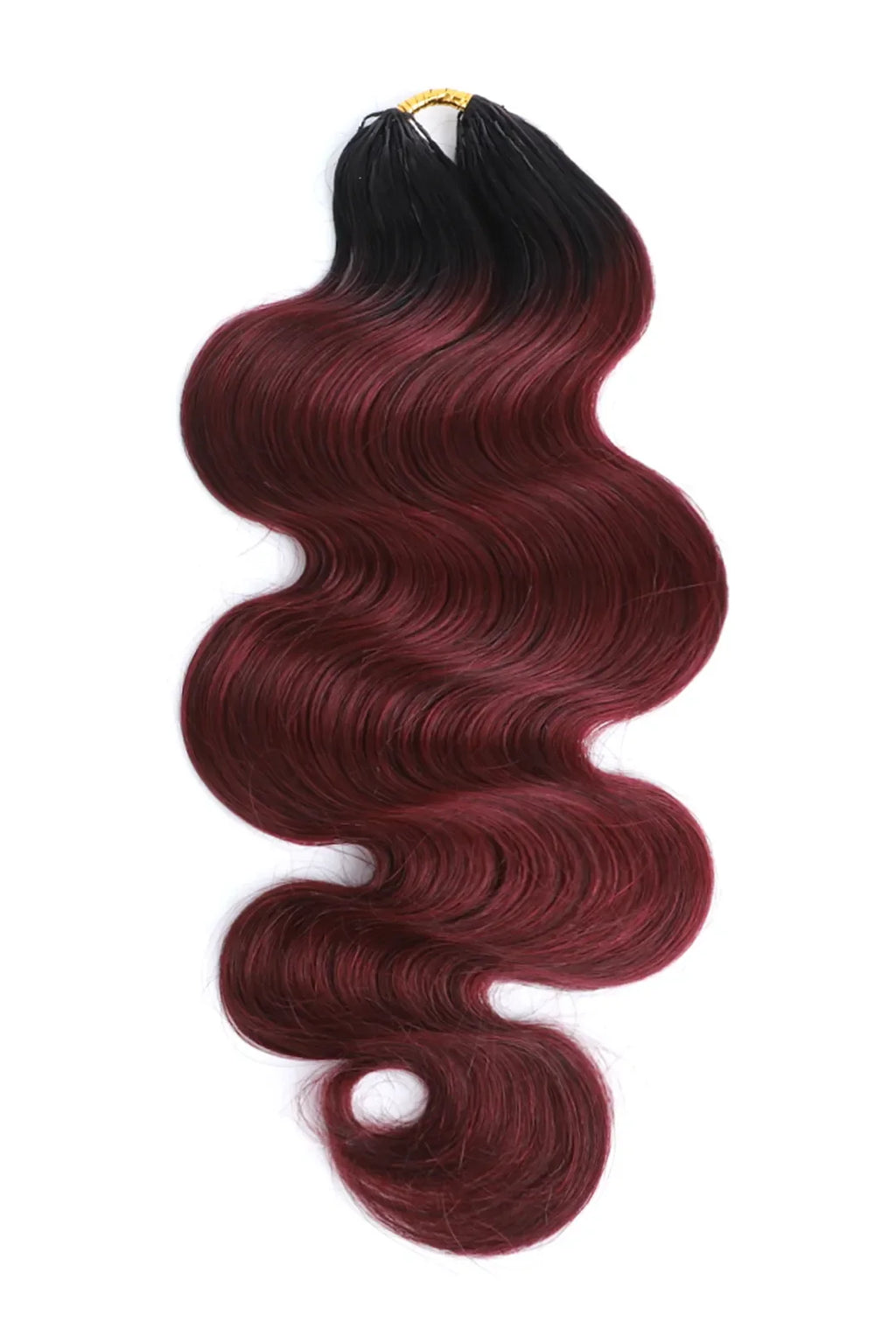 Double Drawn Burgundy Ombre Body Wave Crochet Hair - T1B/99J