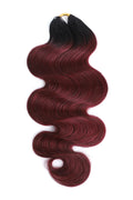 Double Drawn Burgundy Ombre Body Wave Crochet Hair - T1B/99J