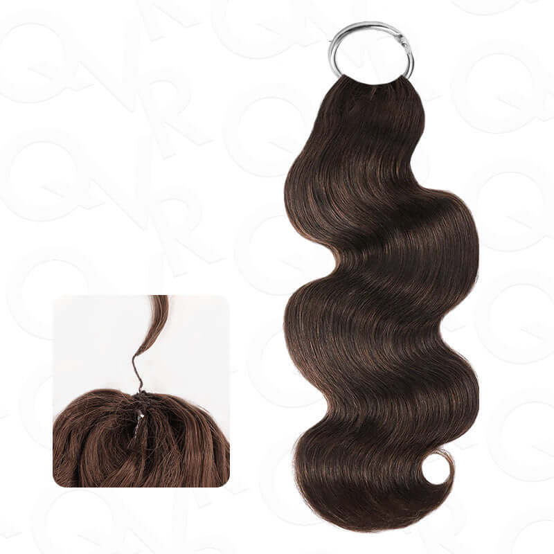 QVR Body Wave Feather Crochet Human Hair Highlight #P4/27 Miracle Knots Crochet Weave Hair Extensions
