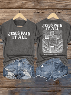 Women's  Jesus Paid It All Christian T-Shirt