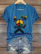 Women's Superstar Art Print V Neck T-shirt