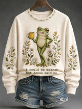 Women's Funny Frog Christian Faith Print Sweatshirt