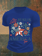 Men's She loves JESUS and AMERICA Printed T-Shirt