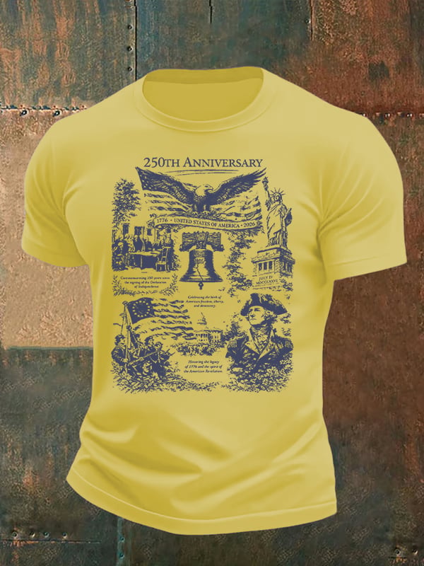 Men's  Retro USA 250th Anniversary Print T-Shirt