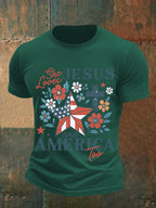 Men's She loves JESUS and AMERICA Printed T-Shirt