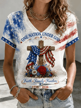 Women'S 250 YAERS OF FREEDOM Printed Casual T-Shirt