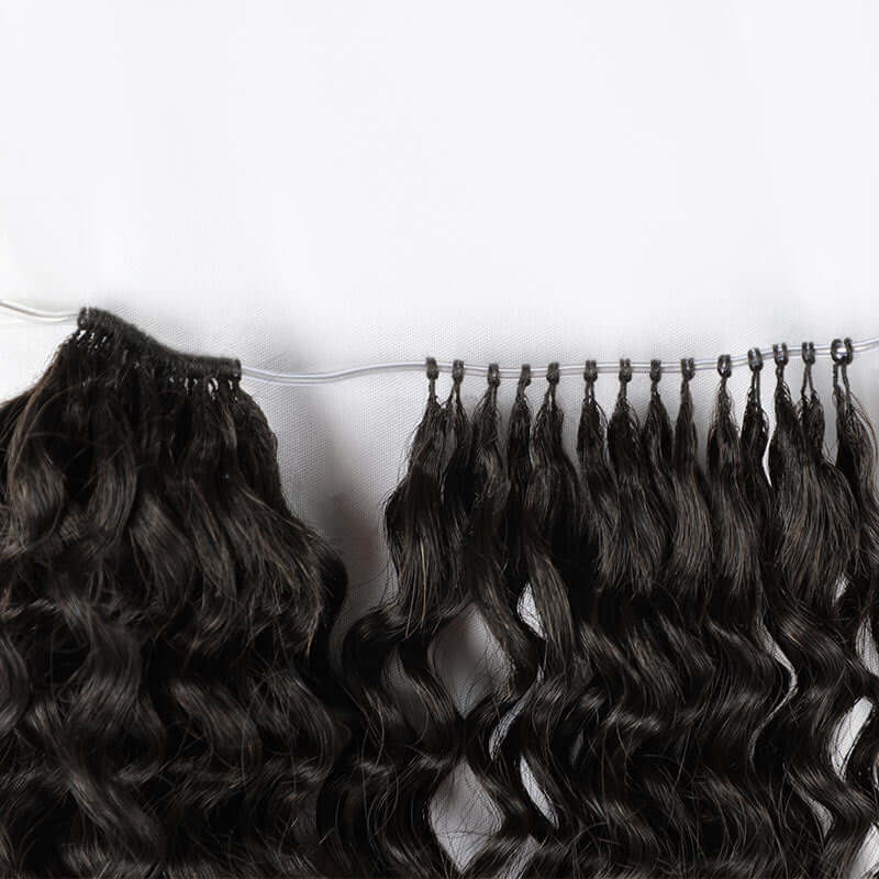 QVR Lightweight T2/30 Color Small Kinky Curly Feather Crochet Braid Human Hair Extension
