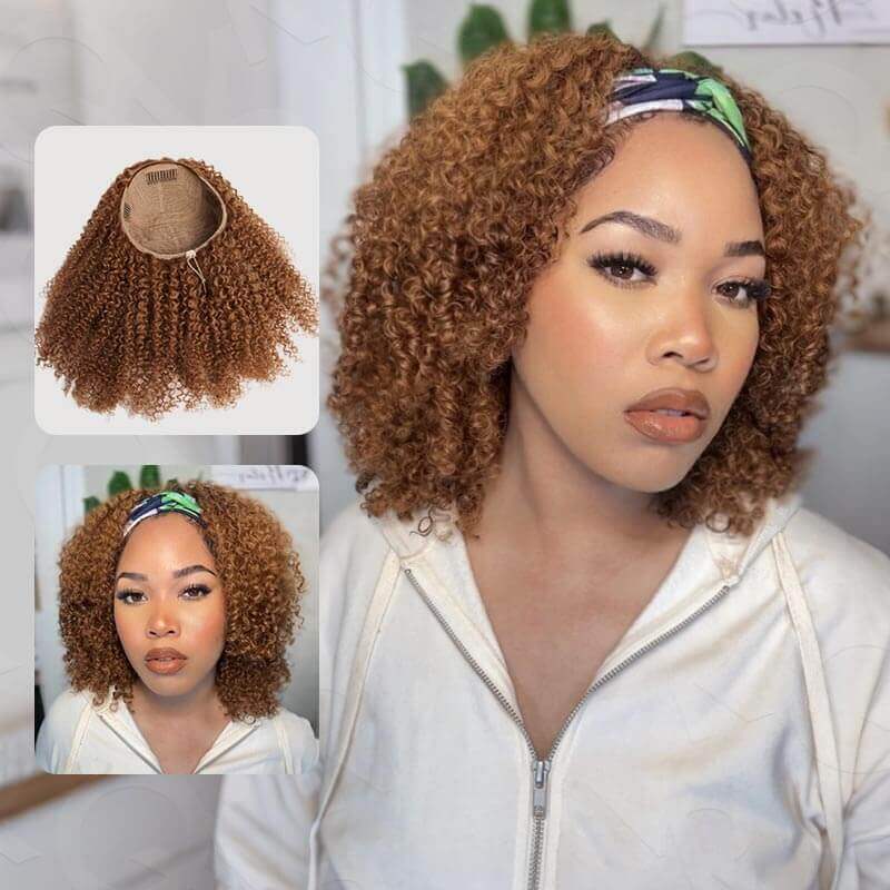QVR Glueless Water Wave Half Wig 250% Density Human Hair Wig Natural Black Wear Go Flip Over Wig