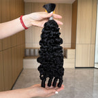 QVR Bora Bora Braids Burmese Curly Bulk 100% Human Hair For Braiding