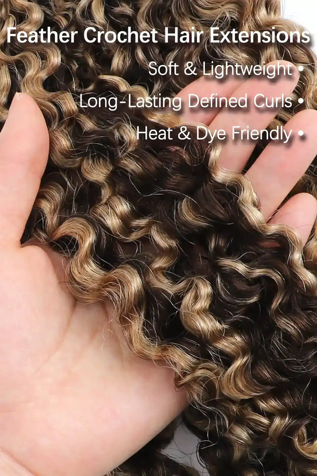 #4/27 Mixed Color Burmese Curly with Spiral Curls Crochet Miracle Knots Hair