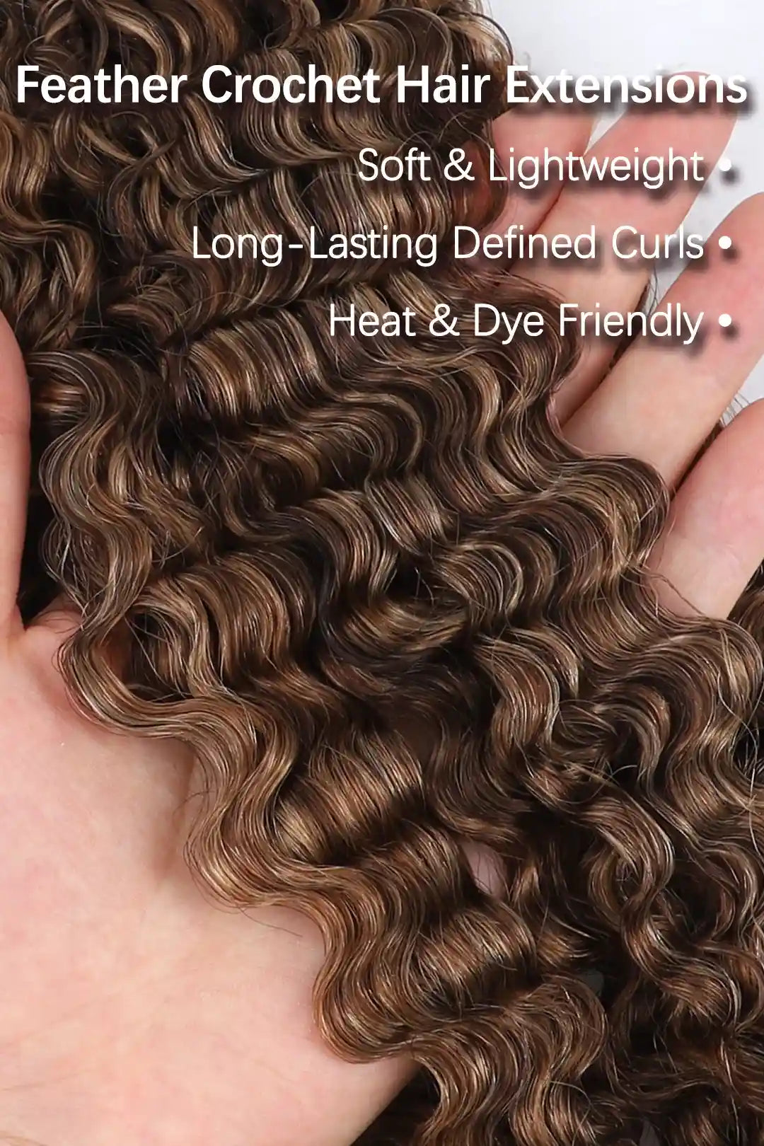 #4A/27/30 Mixed Color Burmese Curly with Spiral Curls Crochet Hair for Miracle Knots