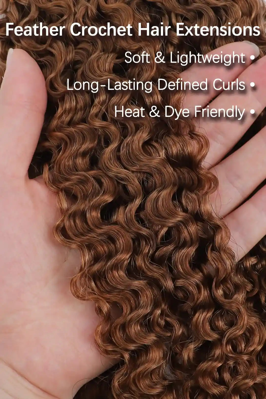 Auburn Brown #30 Burmese Curly with Spiral Curls Crochet Miracle Knots Hair