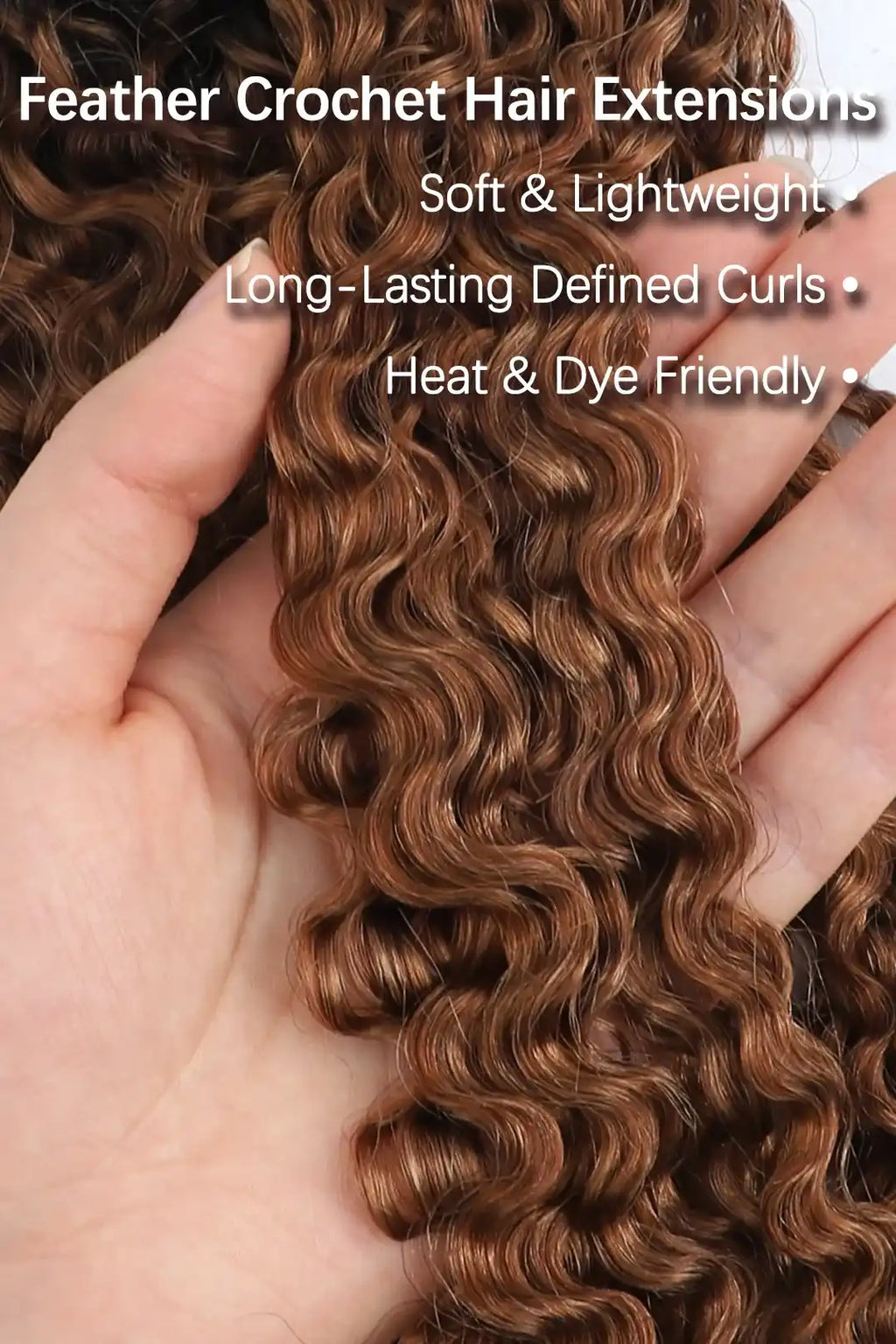 Auburn Brown Ombre Water Deep Wave Feather Crochet Hair - T1B/30