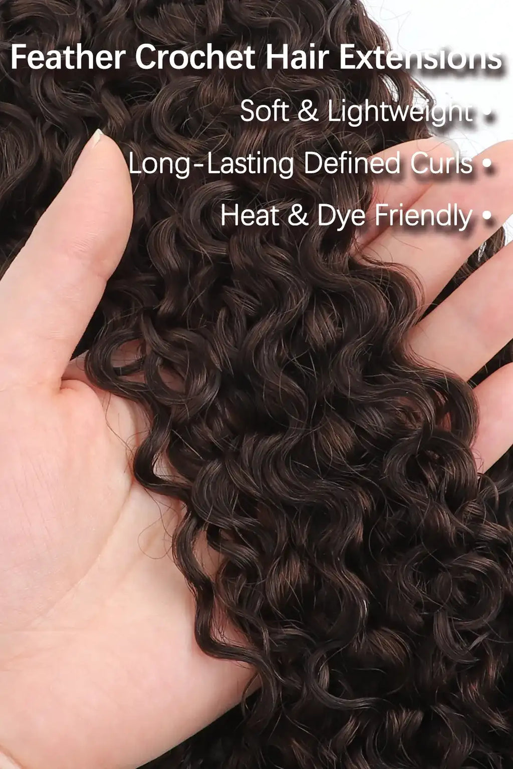 Dark Brown #4 Burmese Curly with Spiral Curls Crochet Miracle Knots Hair