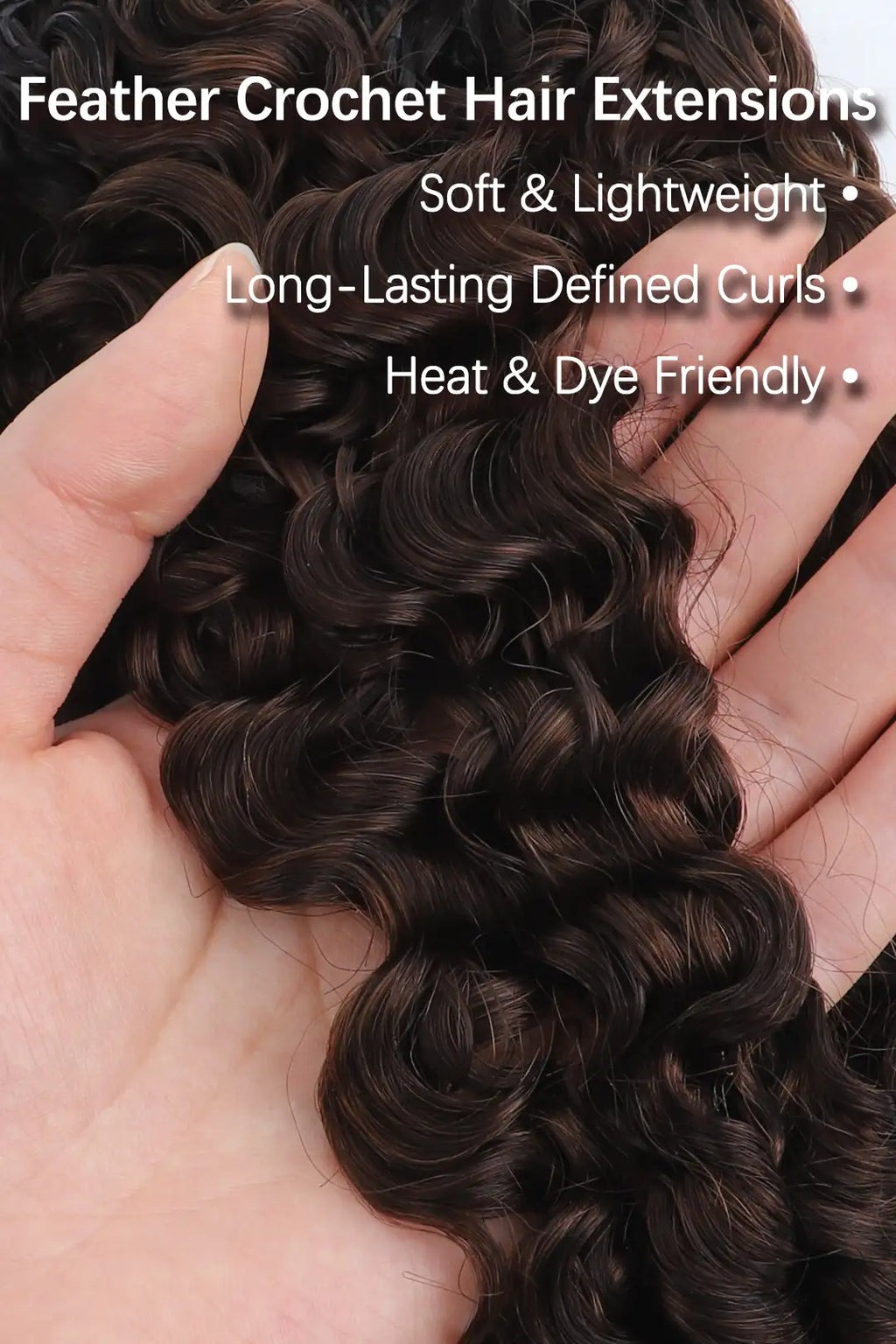 Dark Brown Ombre Burmese Curly with Spiral Curls Crochet Hair - T1B/4