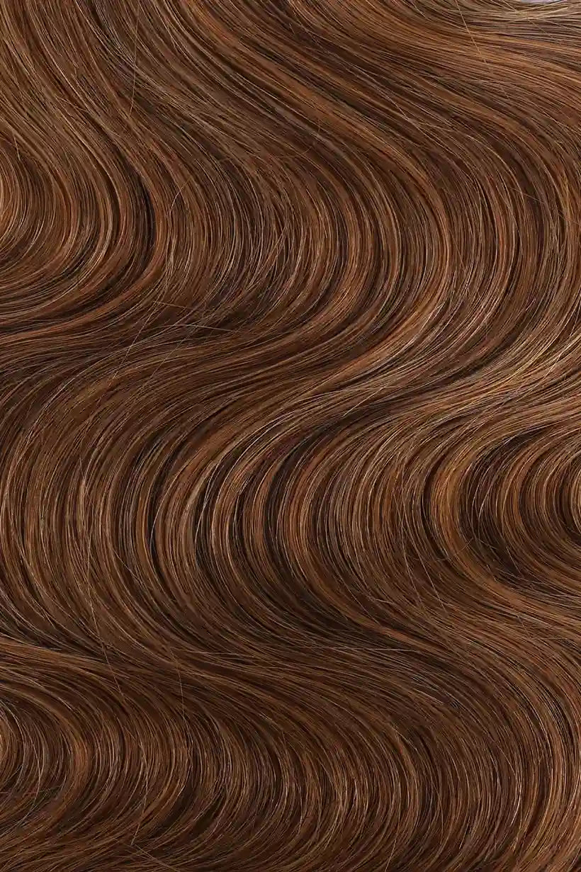 Double Drawn Auburn Brown Body Wave Bulk Hair BU60