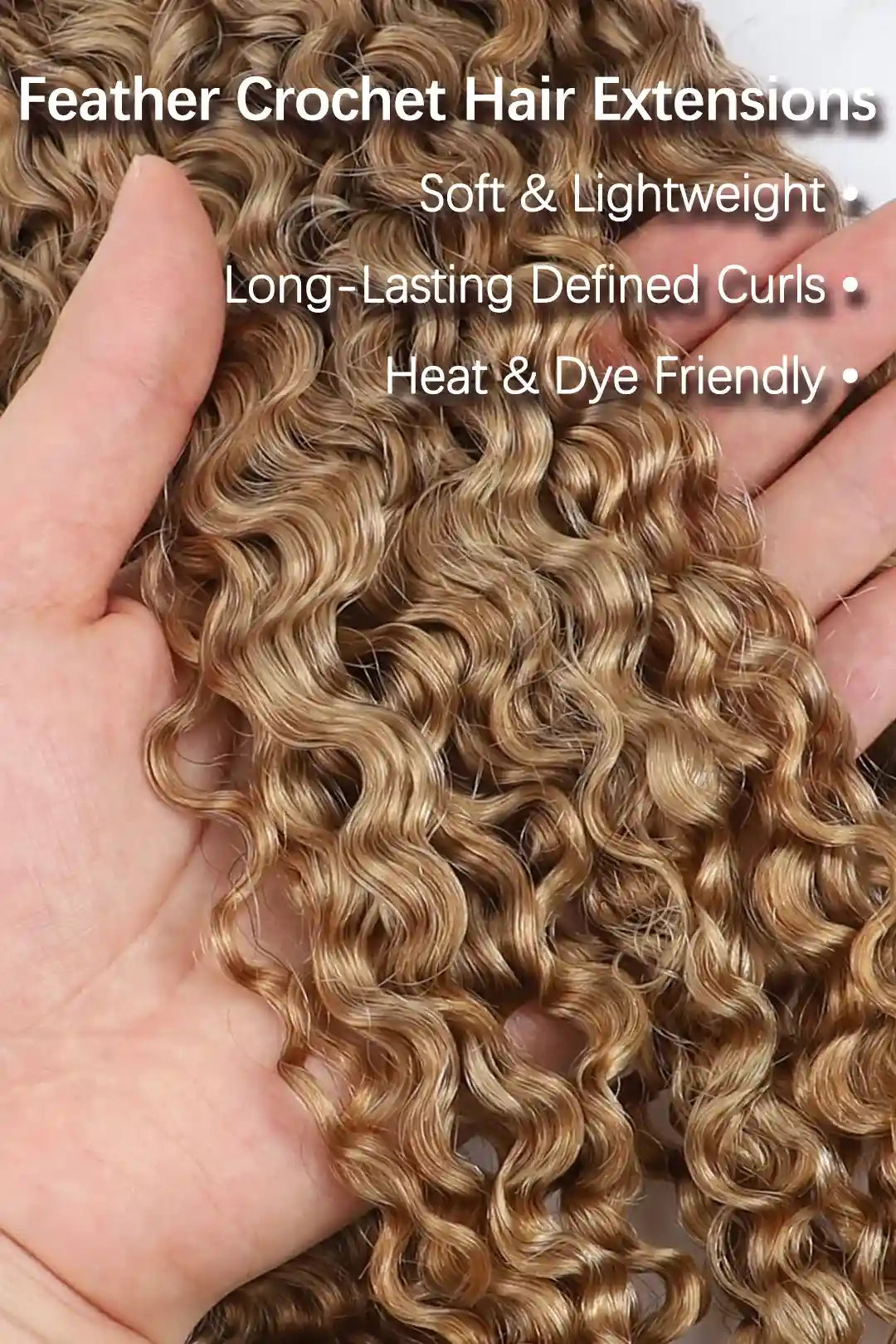 Honey Blonde #27 Burmese Curly with Spiral Curls Crochet Miracle Knots Hair