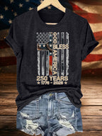 Women's GOD BLESS AMERICA Printed T-Shirt