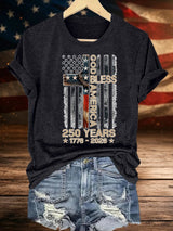 Women's GOD BLESS AMERICA Printed T-Shirt