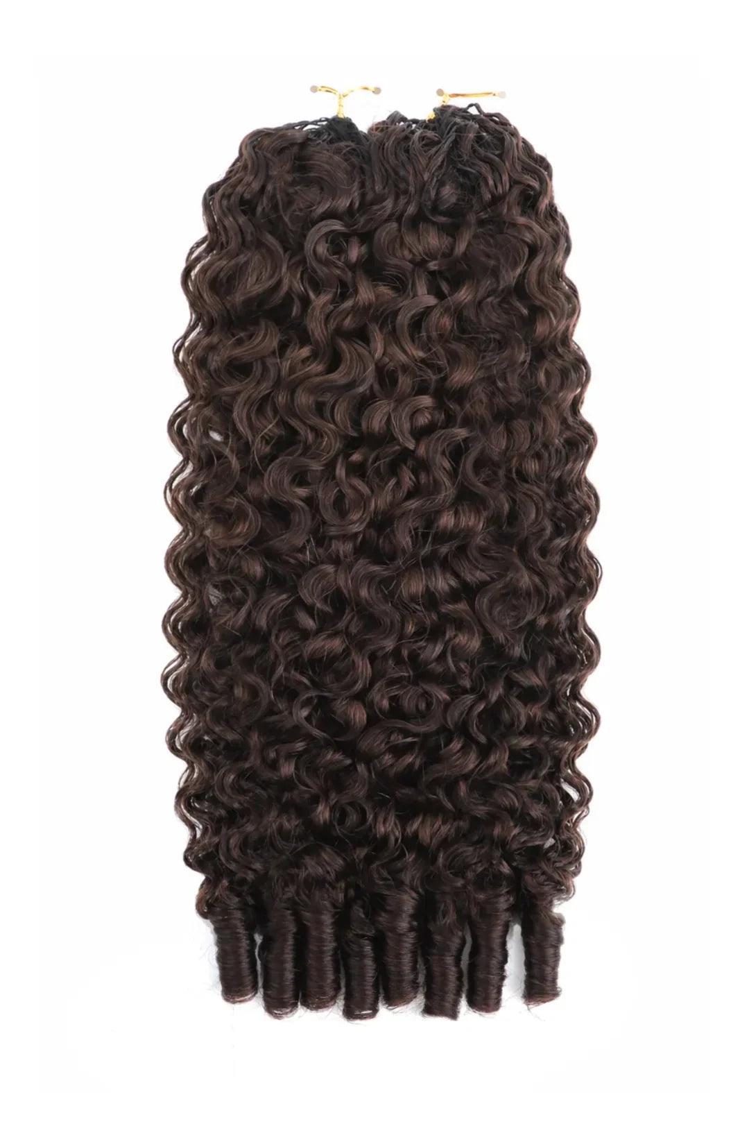 Dark Brown #4 Burmese Curly with Spiral Curls Crochet Miracle Knots Hair