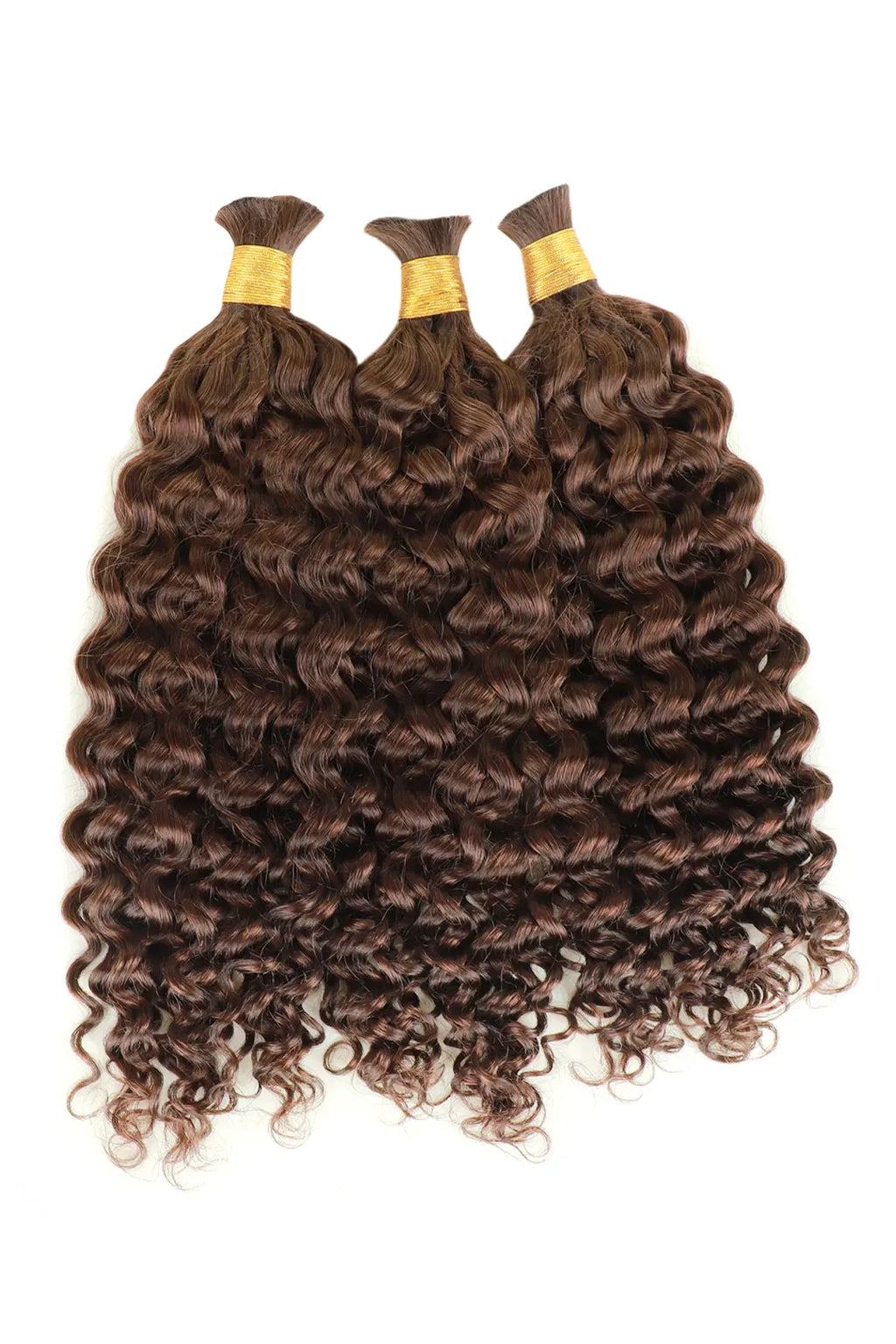 Double Drawn Dark Brown #4a Color Water Wave Bulk Human Hair BU42