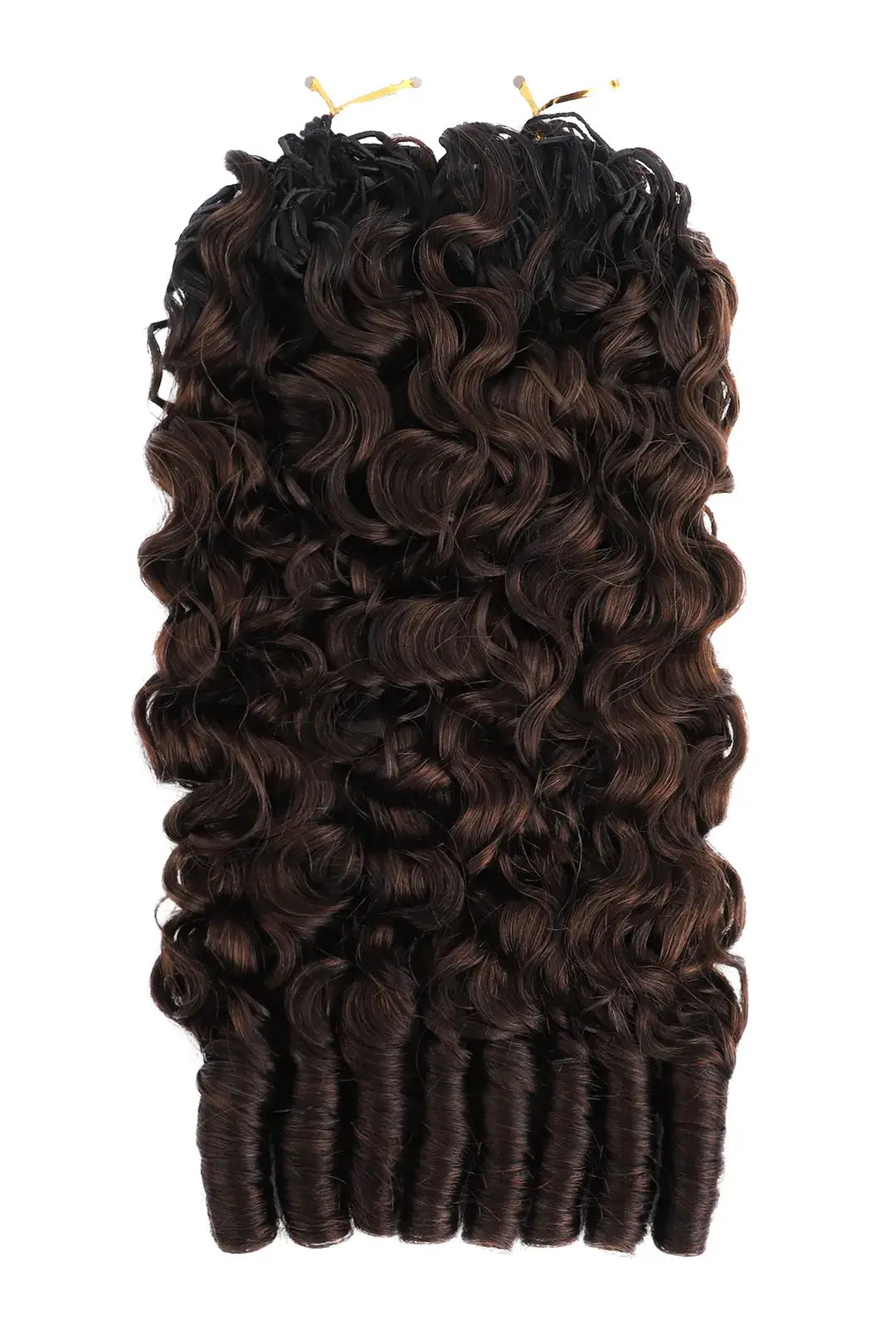 Dark Brown Ombre Burmese Curly with Spiral Curls Crochet Hair - T1B/4