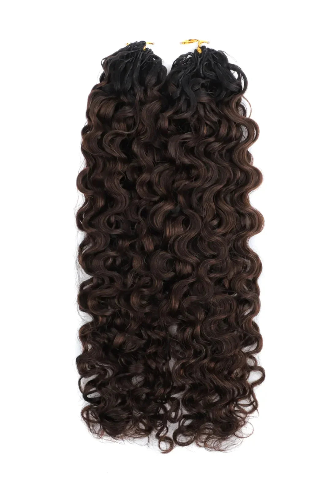 Dark Brown Ombre Water Deep Wave Feather Crochet Hair - T1B/4A
