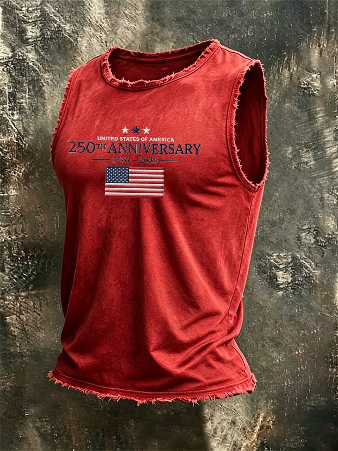 Men'S Casual U.S. 250th Anniversary Casual Printed Vest