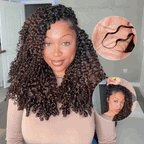 QVR Burmese Curly Feather Crochet Human Hair Ombre Brown #T1B/4 Machine Made Crochet Weave Hair Extensions