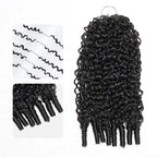 QVR Bouncy Curly Crochet Hair Natural Black Machine Made Feather Crochet Human Hair Extension