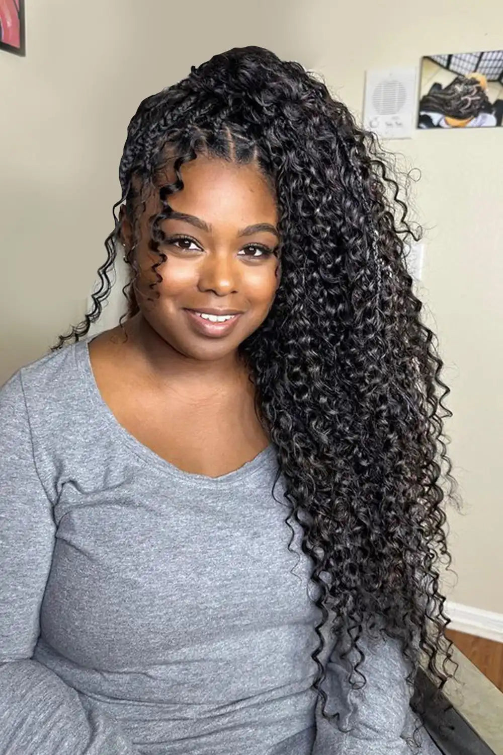 Double Drawn Spanish Curly Bulk Hair Extensions for Braiding BU15