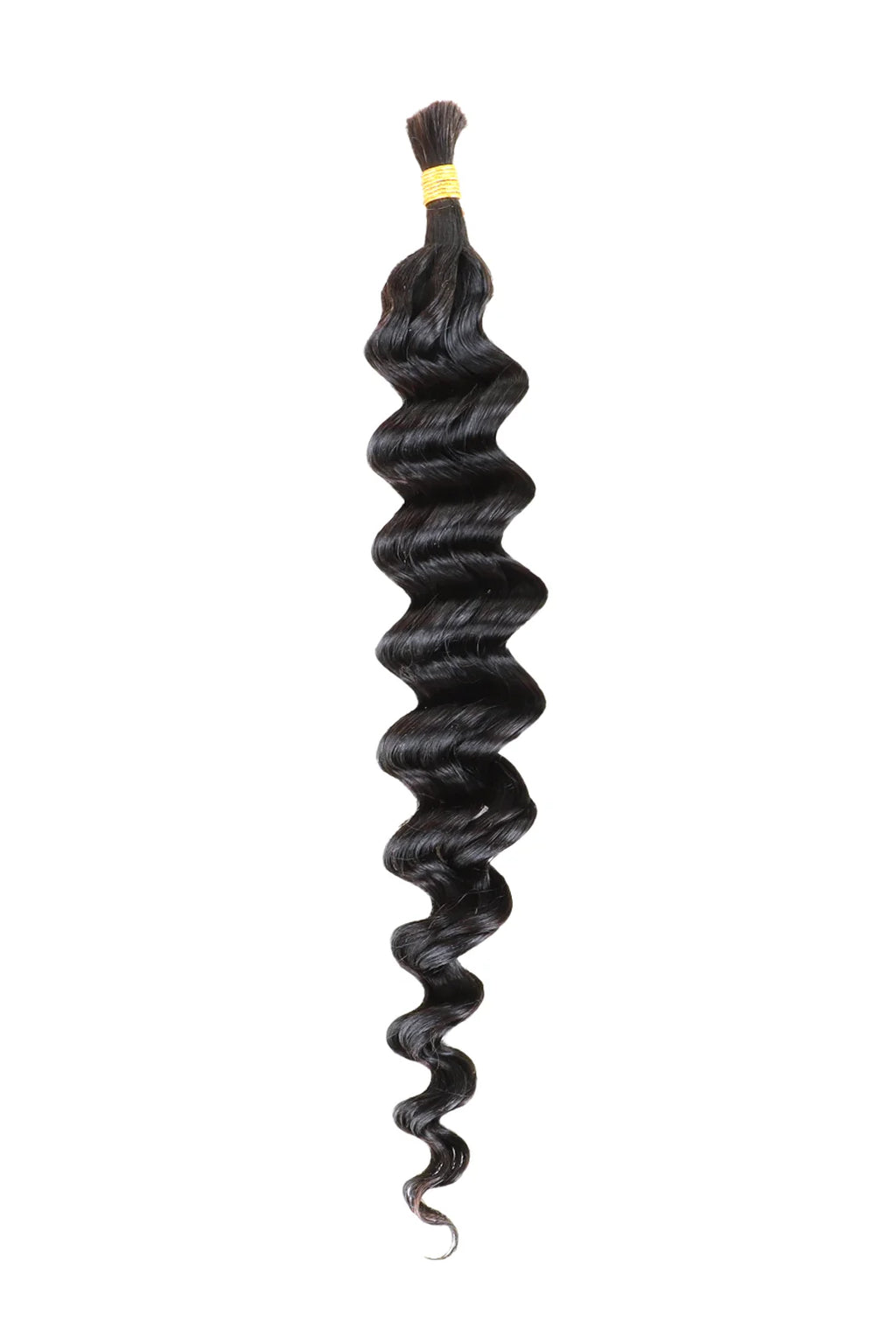Double Drawn Deep Wave Bulk Human Hair For Braiding Natural Black 25g