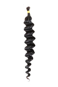Double Drawn Deep Wave Bulk Human Hair For Braiding Natural Black 25g